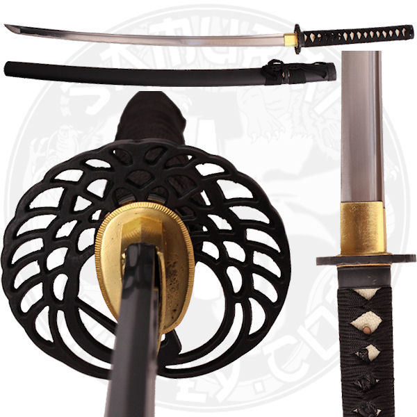 Ace Martial Arts Supply Classic Crane Tsuba Handmade Samurai Katana Sharp Sword-Musha SS-043BK