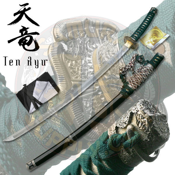 TR-014BK - Ten Ryu Handforged Damascus Tachi